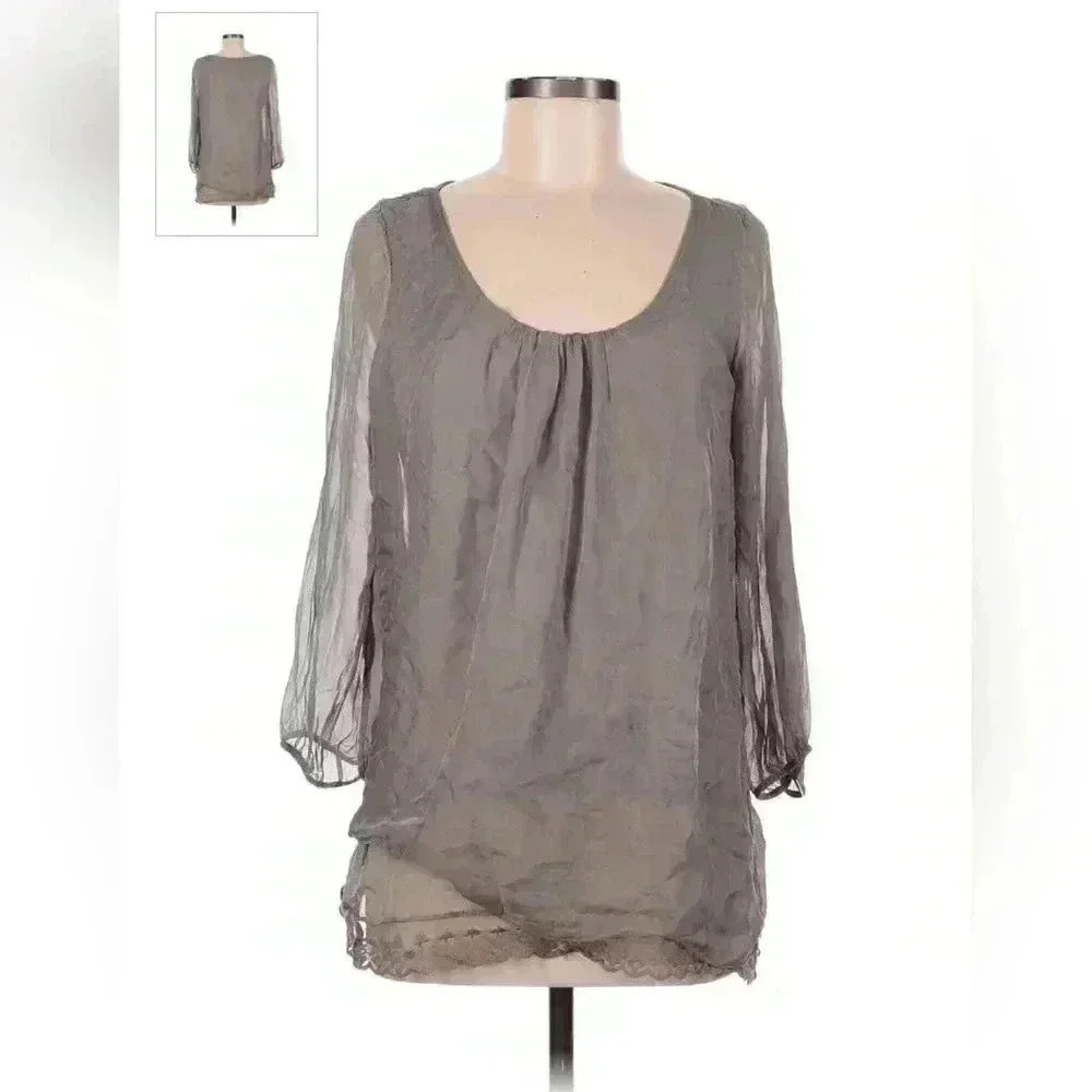 Prontomoda GIUSY ITALIAN SILK BLOUSE SIZE S